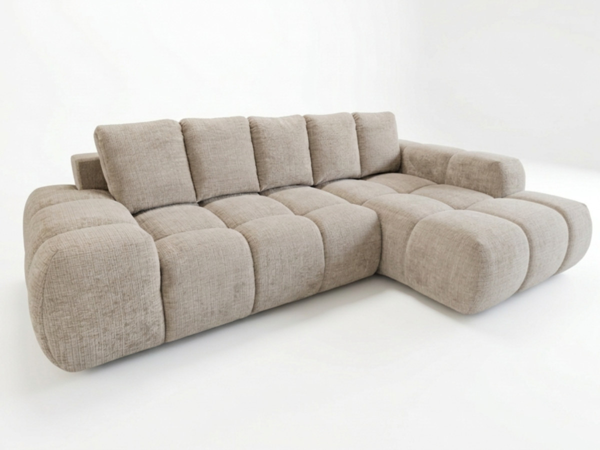 Canapé d'angle convertible SAMBA tissu texturé
