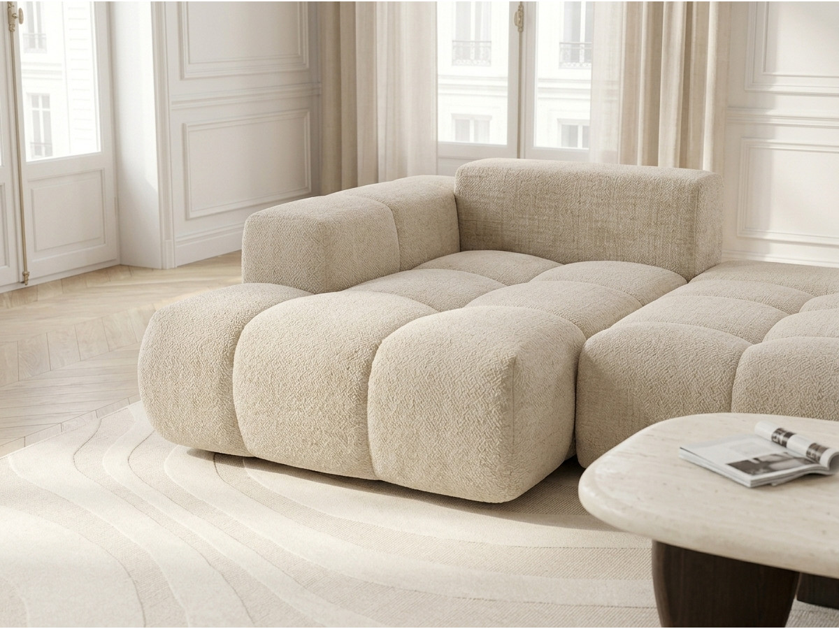 Canapé d'angle convertible SAMBA tissu texturé