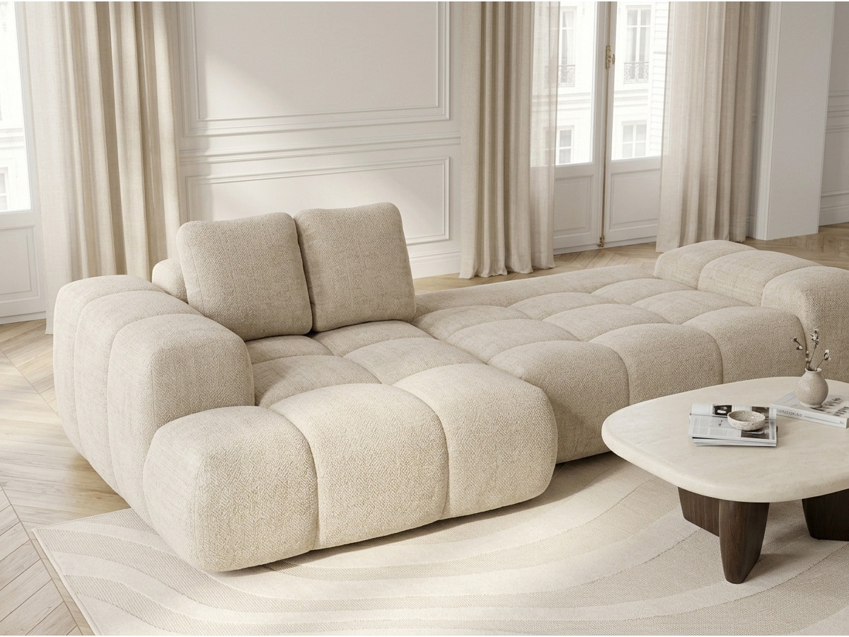 Canapé d'angle convertible SAMBA tissu texturé