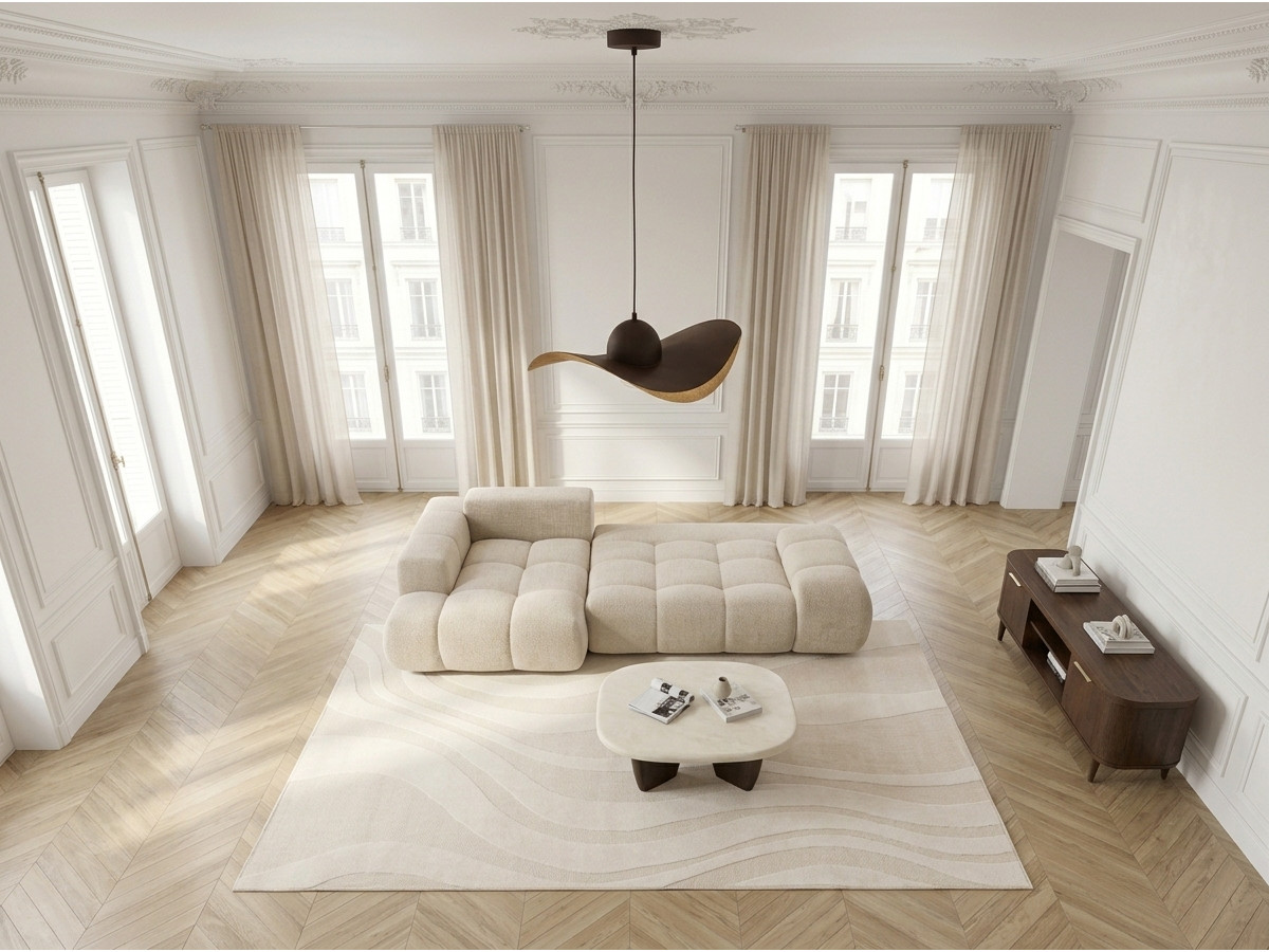 Canapé d'angle convertible SAMBA tissu texturé