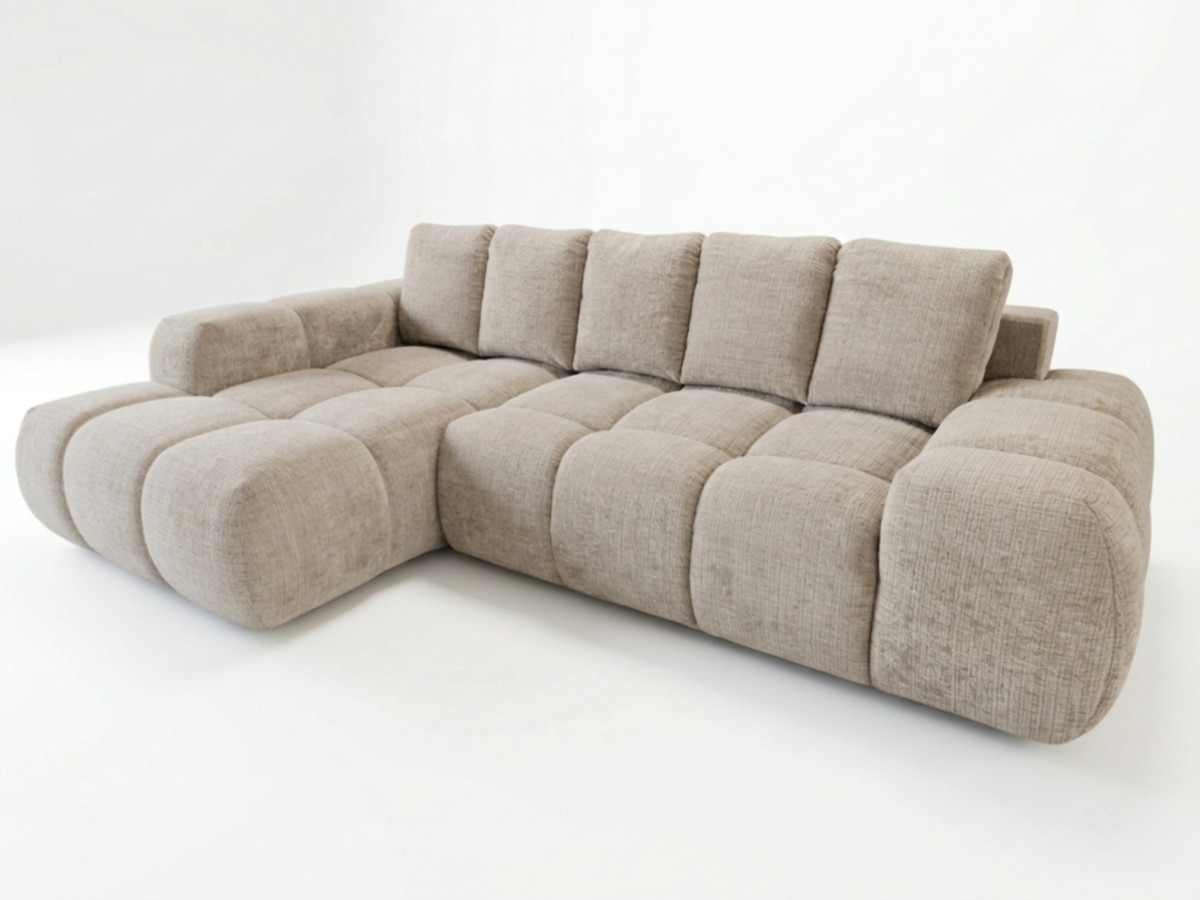 Canapé d'angle convertible SAMBA tissu texturé
