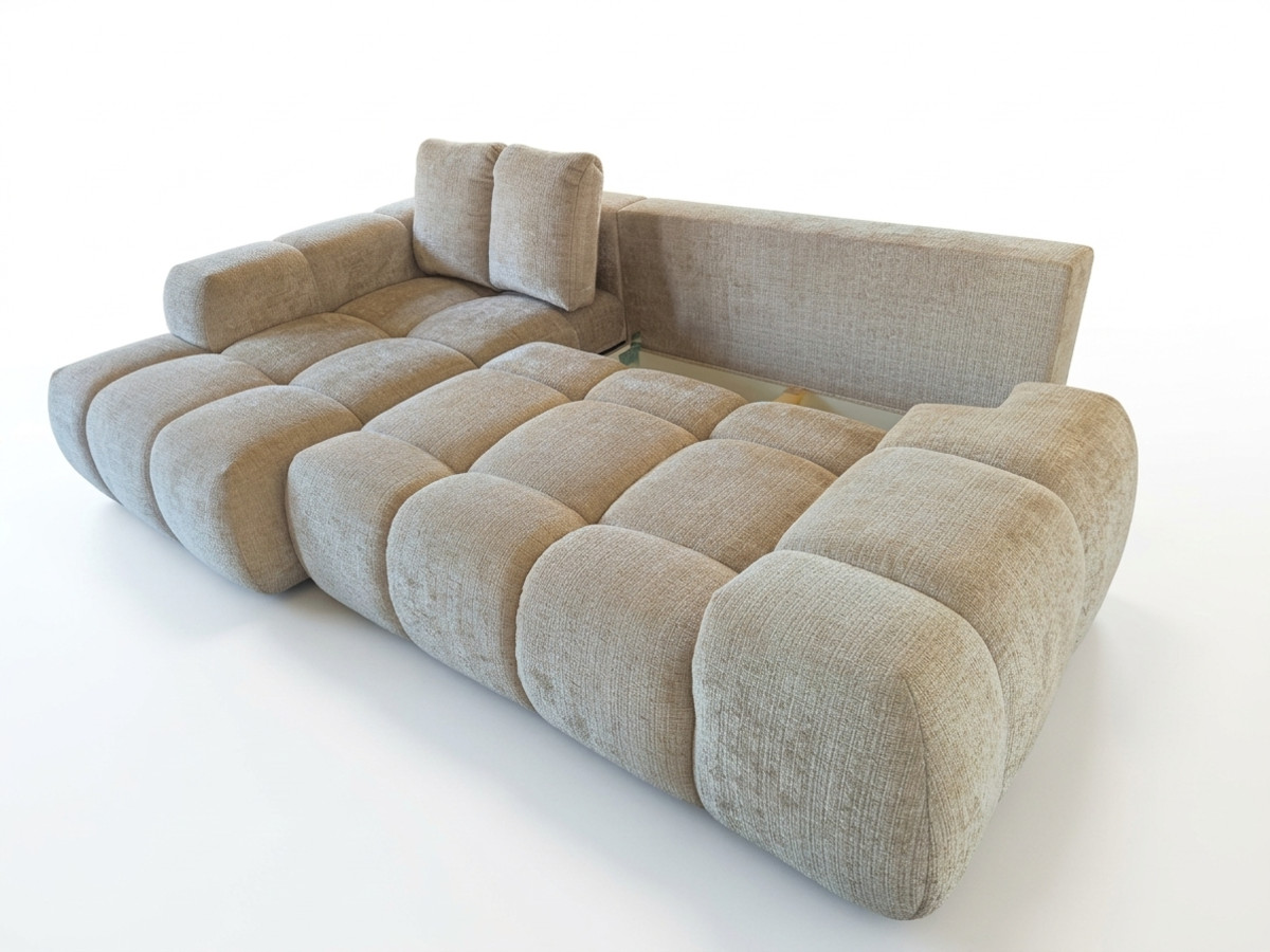 Canapé d'angle convertible SAMBA tissu texturé