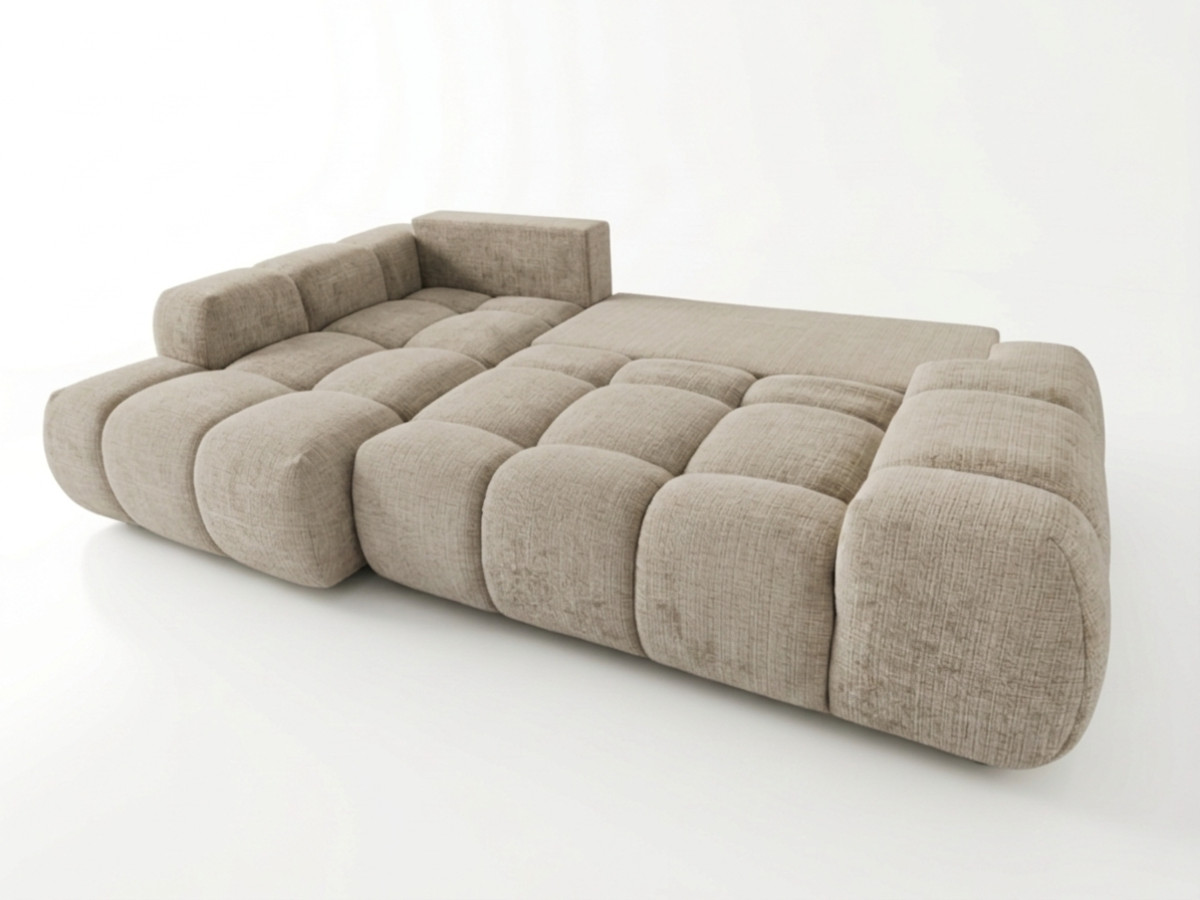 Canapé d'angle convertible SAMBA tissu texturé