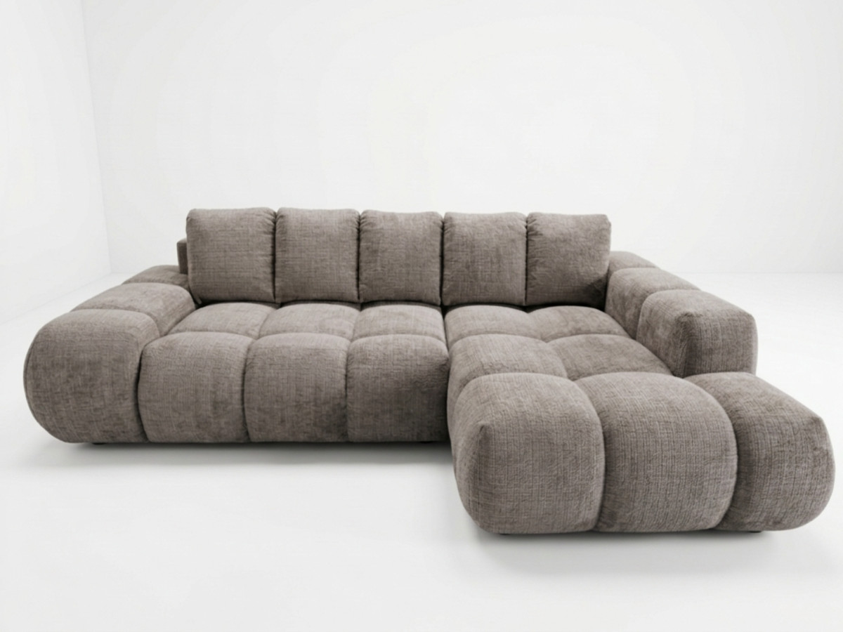 hoeksalon met slaapfunctie samba in structuurstof gekleurd taupe