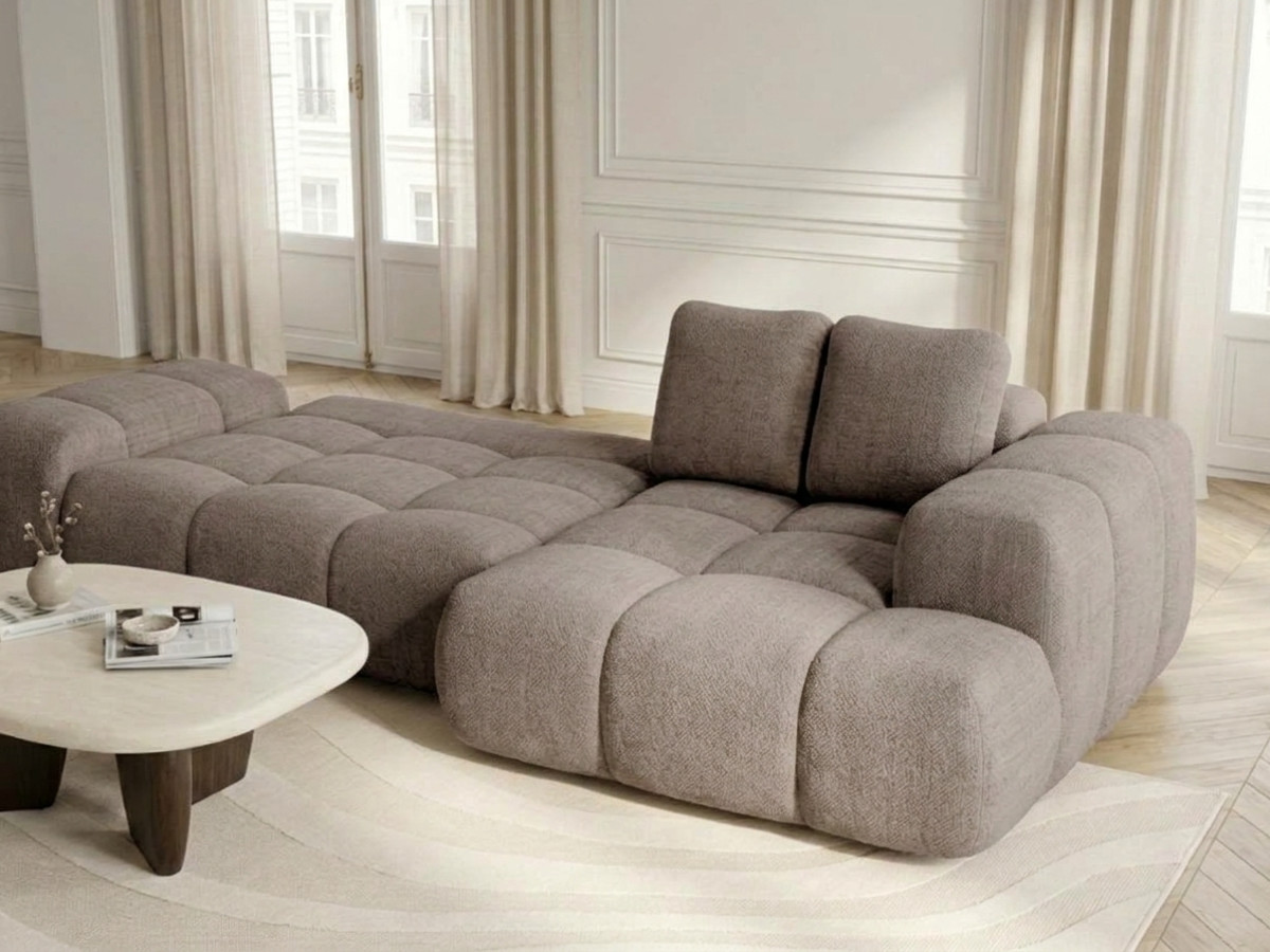 Canapé d'angle convertible SAMBA tissu texturé