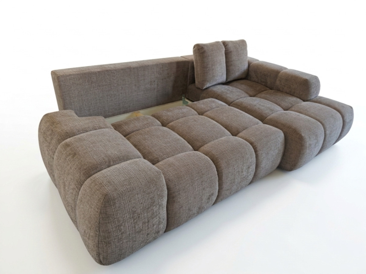 Canapé d'angle convertible SAMBA tissu texturé