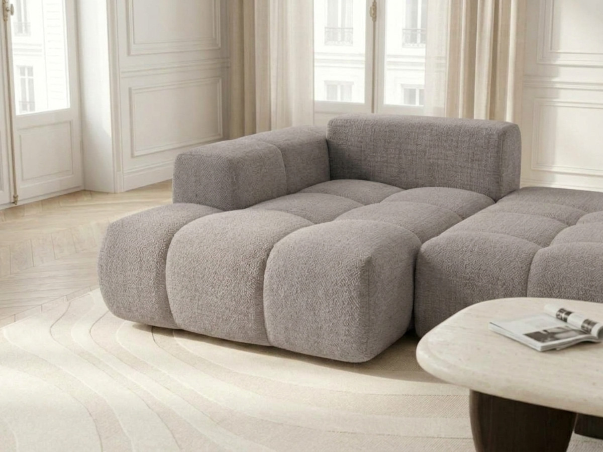 Canapé d'angle convertible SAMBA tissu texturé
