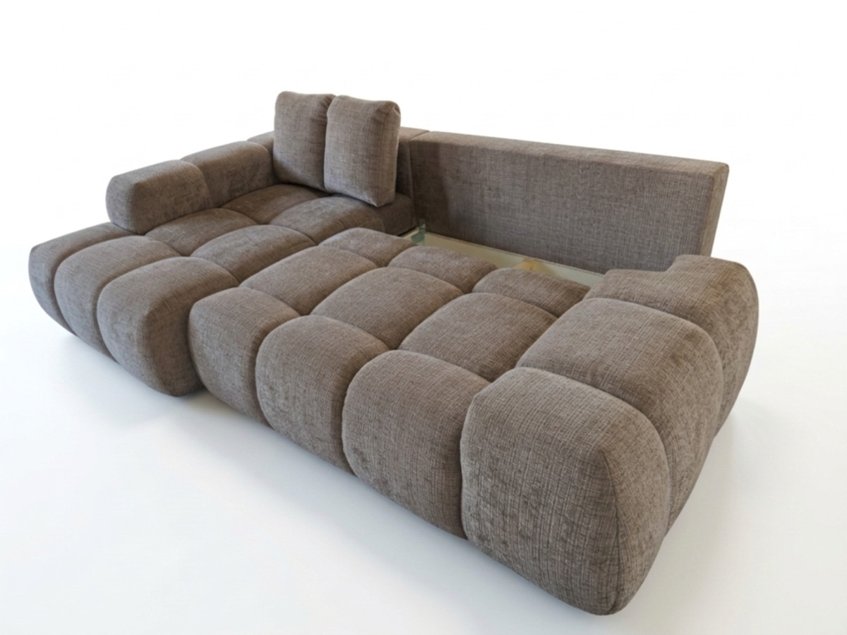 Canapé d'angle convertible SAMBA tissu texturé
