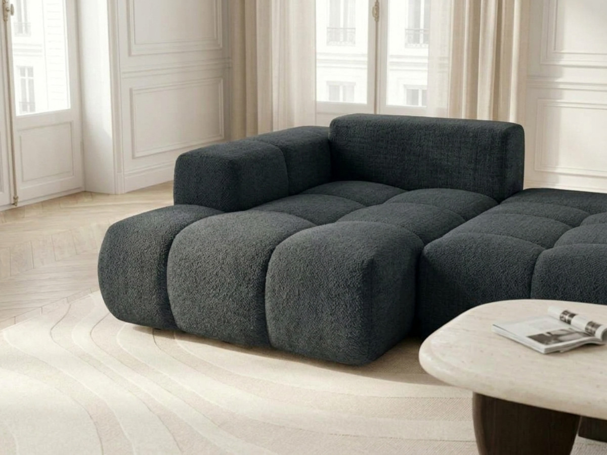 Canapé d'angle convertible SAMBA tissu texturé