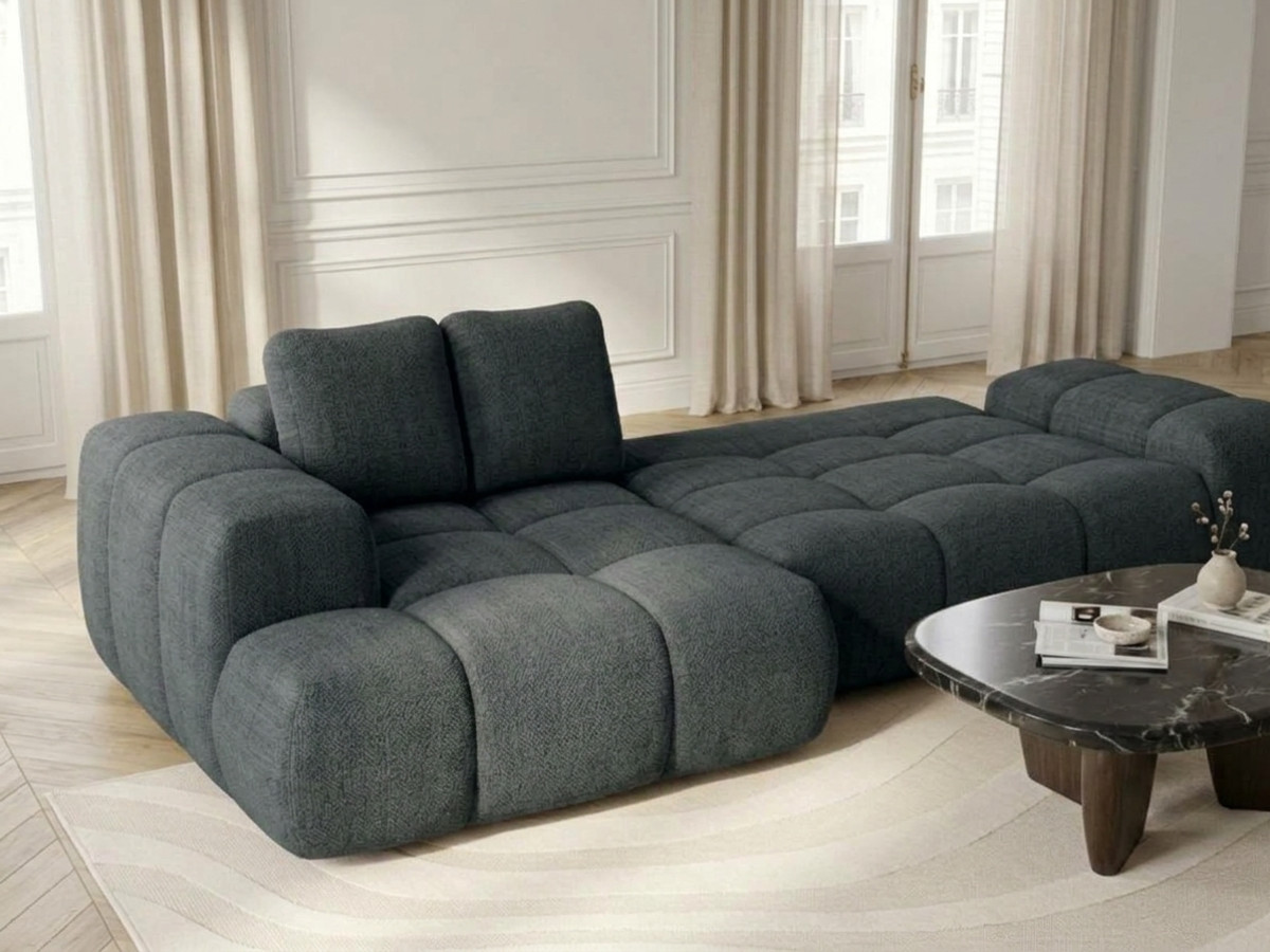 Canapé d'angle convertible SAMBA tissu texturé