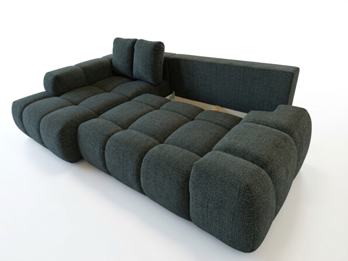 Canapé d'angle convertible SAMBA tissu texturé