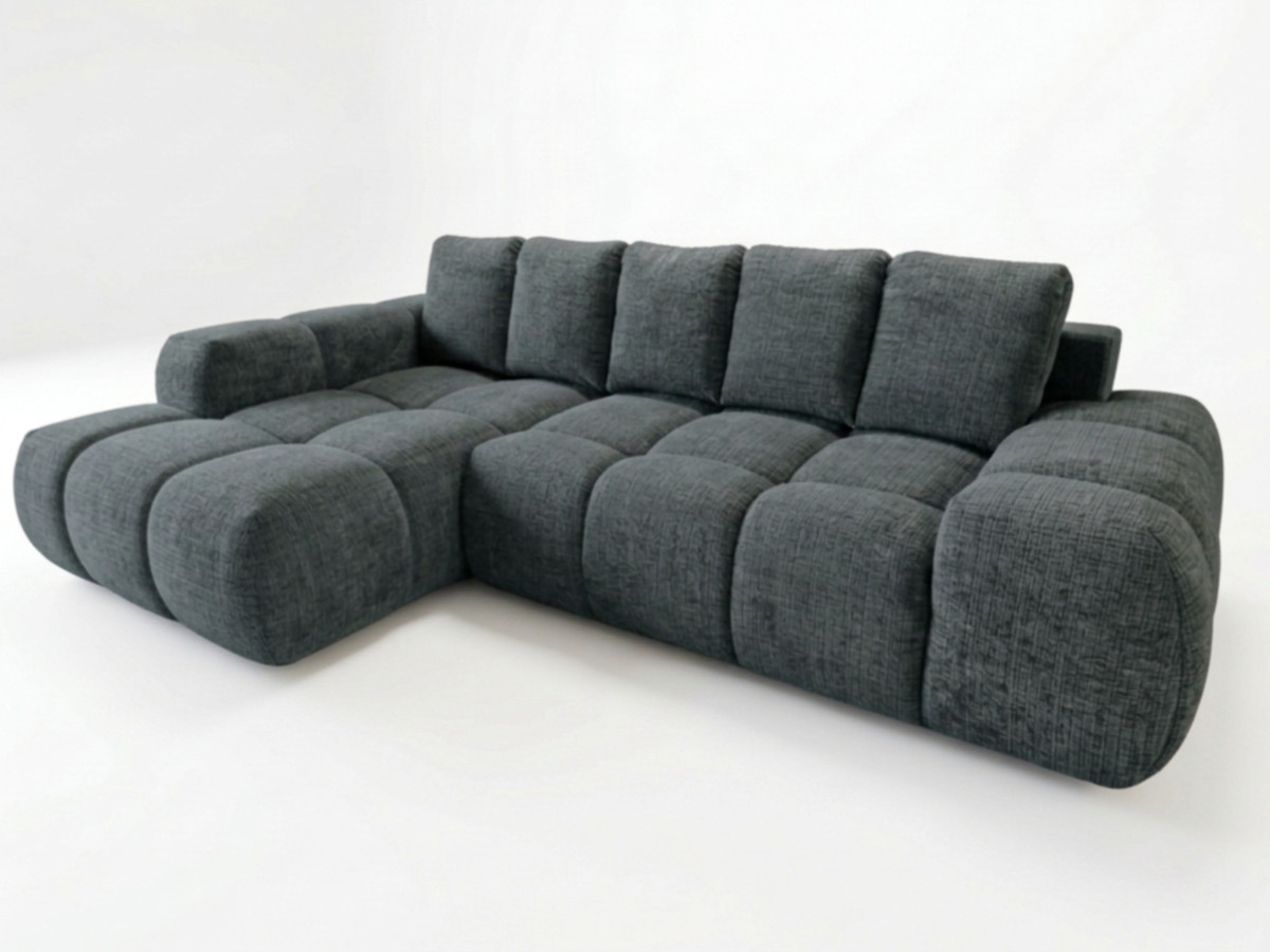 Canapé d'angle convertible SAMBA tissu texturé