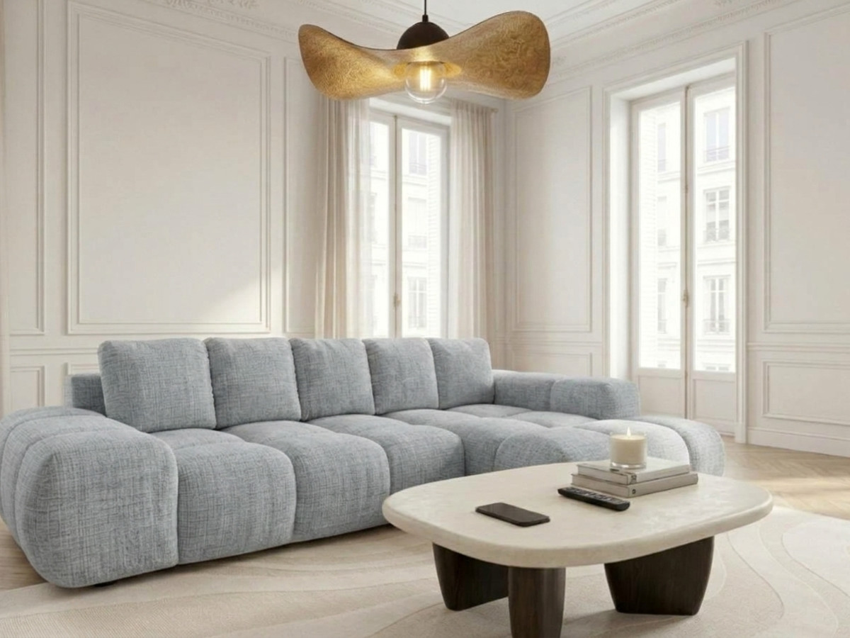 Canapé d'angle convertible SAMBA tissu texturé
