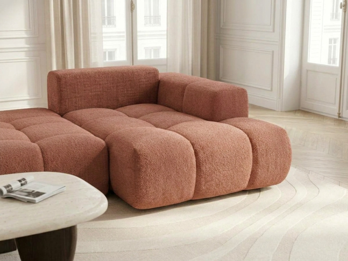 Canapé d'angle convertible SAMBA tissu texturé