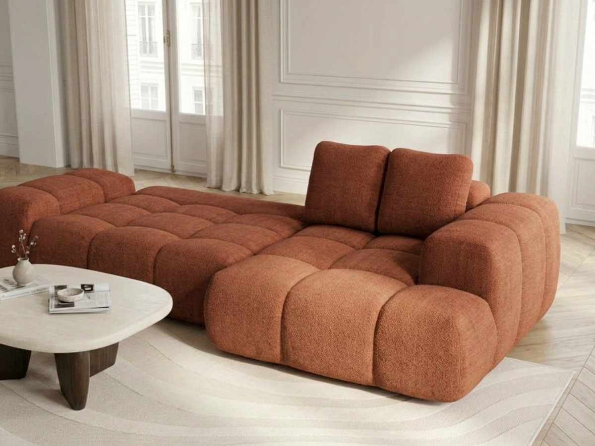 Canapé d'angle convertible SAMBA tissu texturé