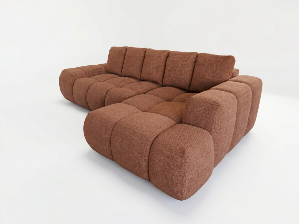 Canapé d'angle convertible SAMBA tissu texturé