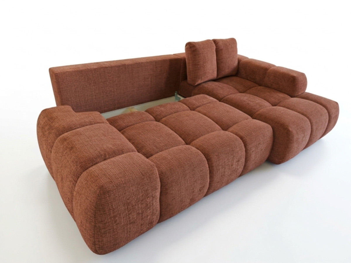 Canapé d'angle convertible SAMBA tissu texturé