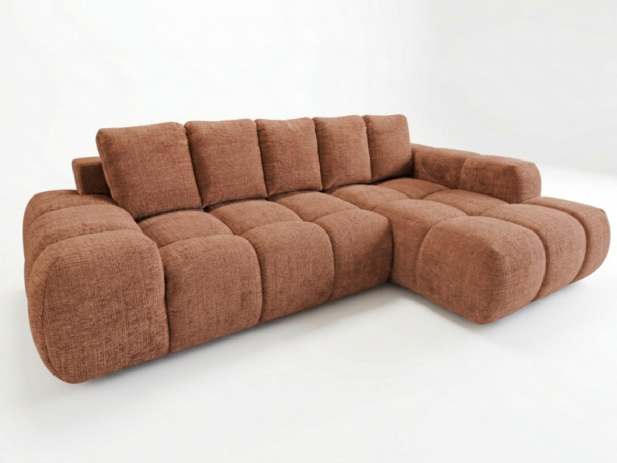 Canapé d'angle convertible SAMBA tissu texturé