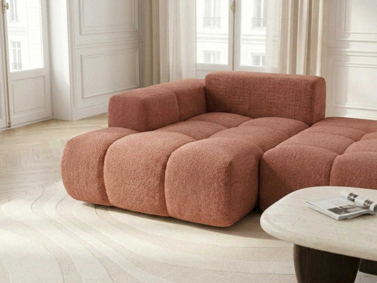 Canapé d'angle convertible SAMBA tissu texturé