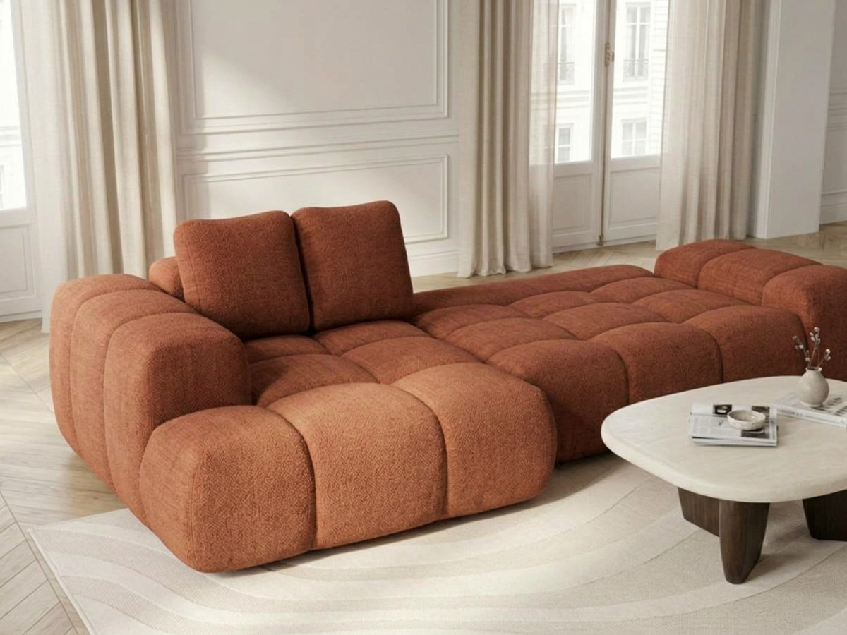 Canapé d'angle convertible SAMBA tissu texturé