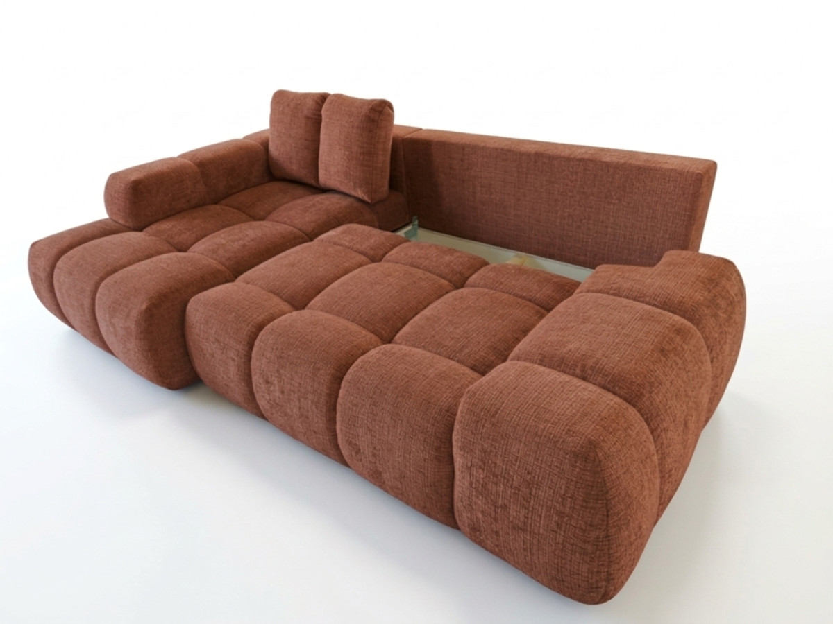 Canapé d'angle convertible SAMBA tissu texturé