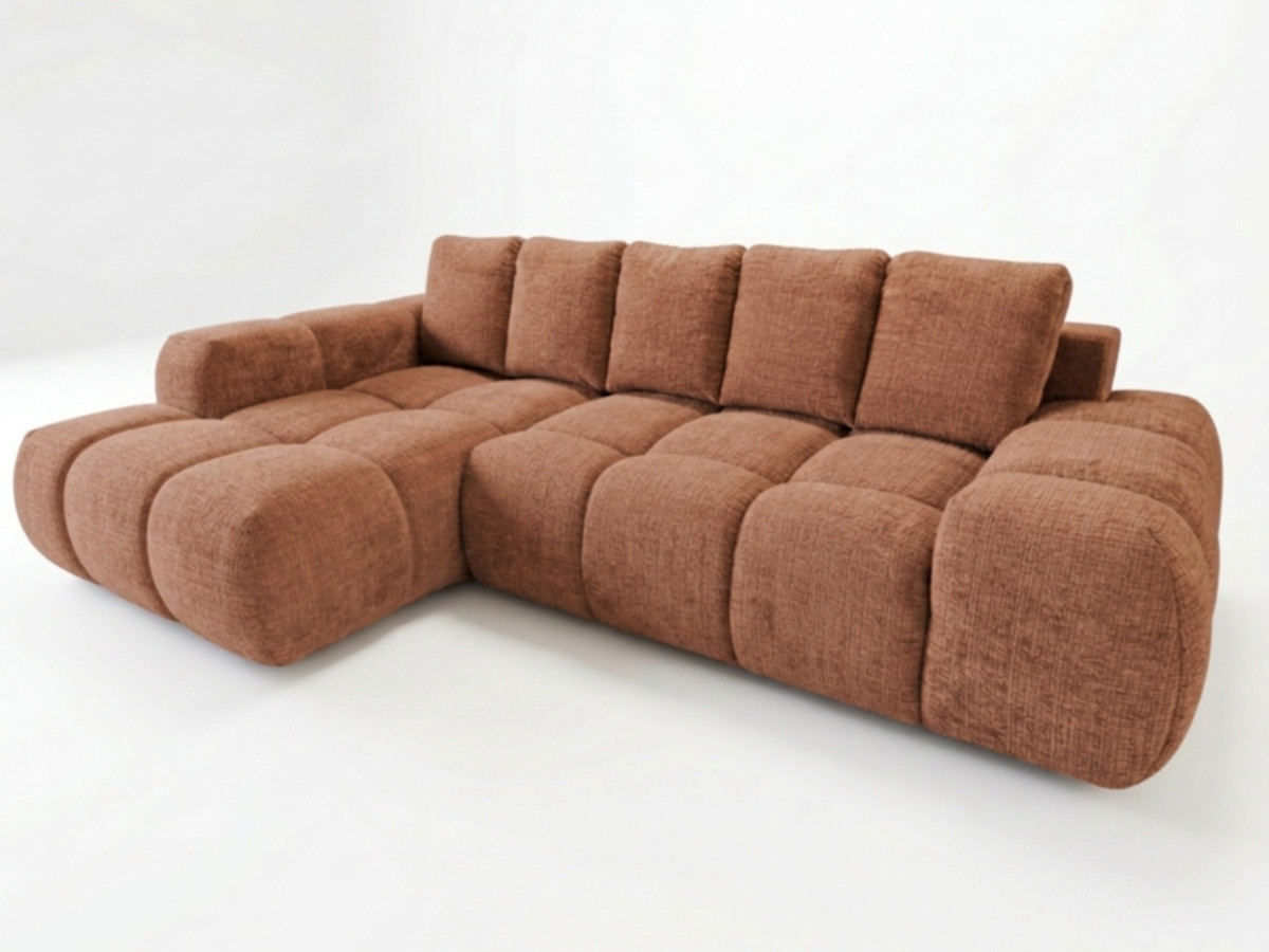 Canapé d'angle convertible SAMBA tissu texturé