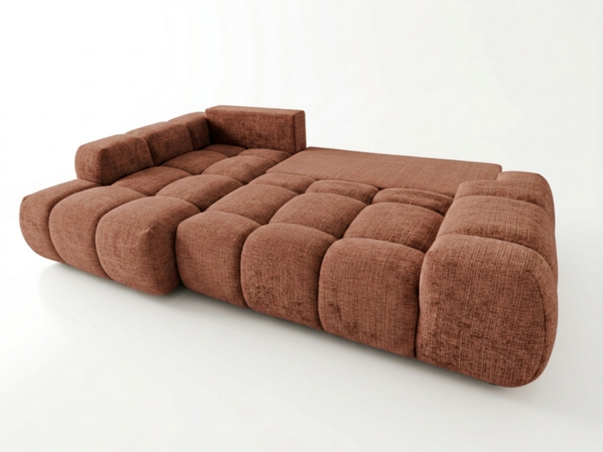 Canapé d'angle convertible SAMBA tissu texturé