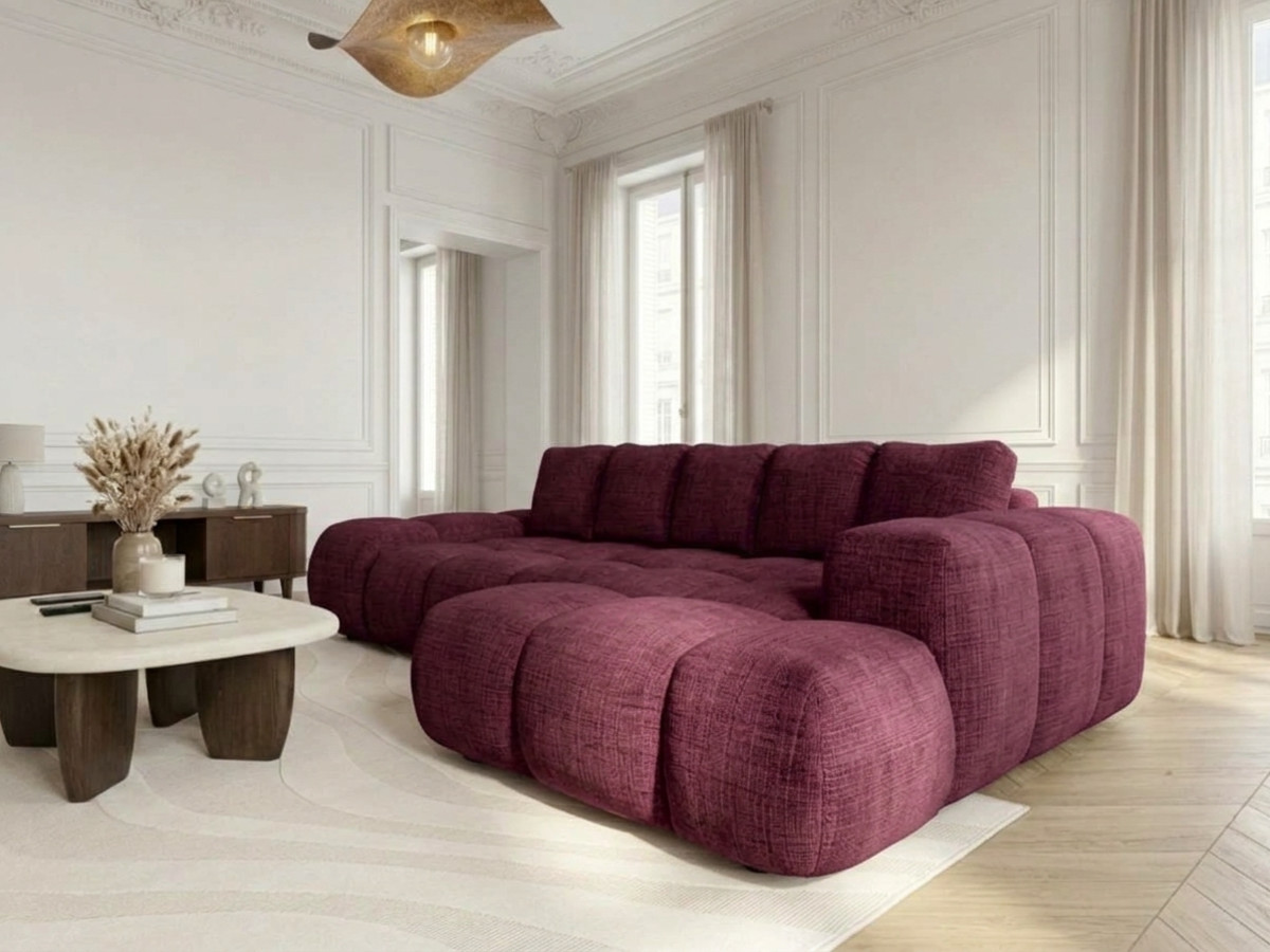 Canapé d'angle convertible SAMBA tissu texturé