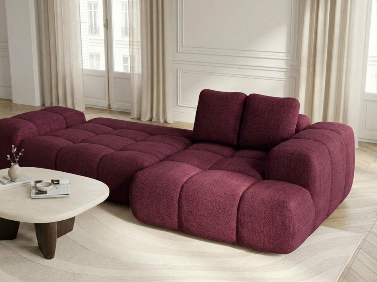Canapé d'angle convertible SAMBA tissu texturé