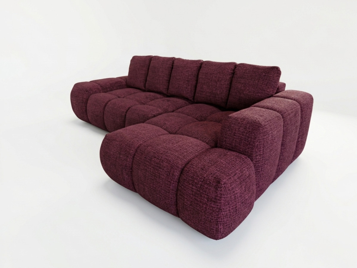 Canapé d'angle convertible SAMBA tissu texturé