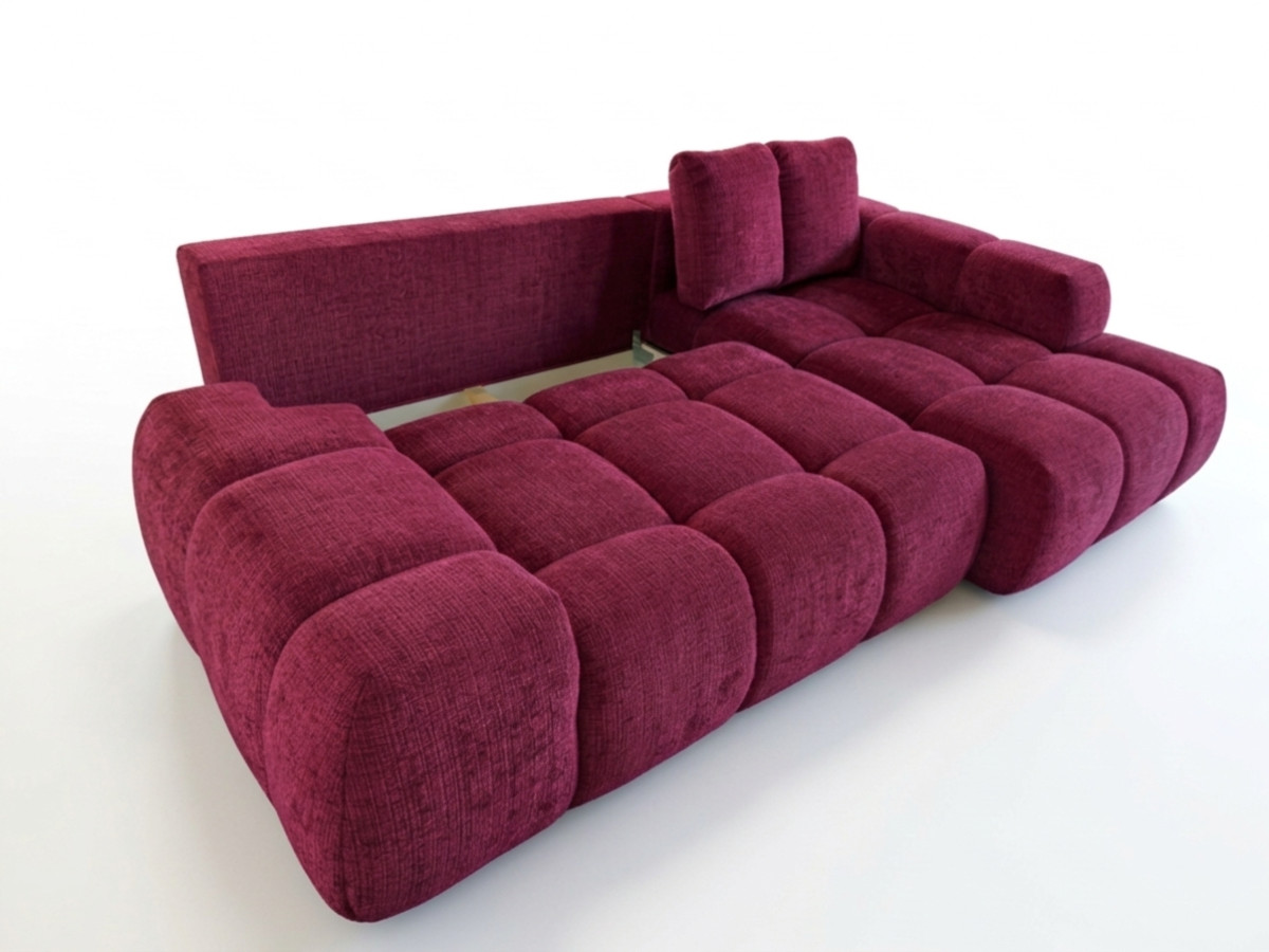 Canapé d'angle convertible SAMBA tissu texturé