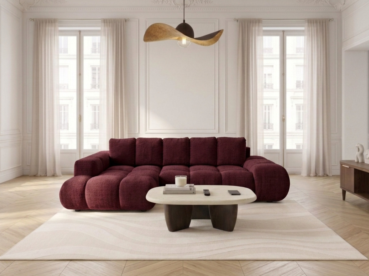 Canapé d'angle convertible SAMBA tissu texturé