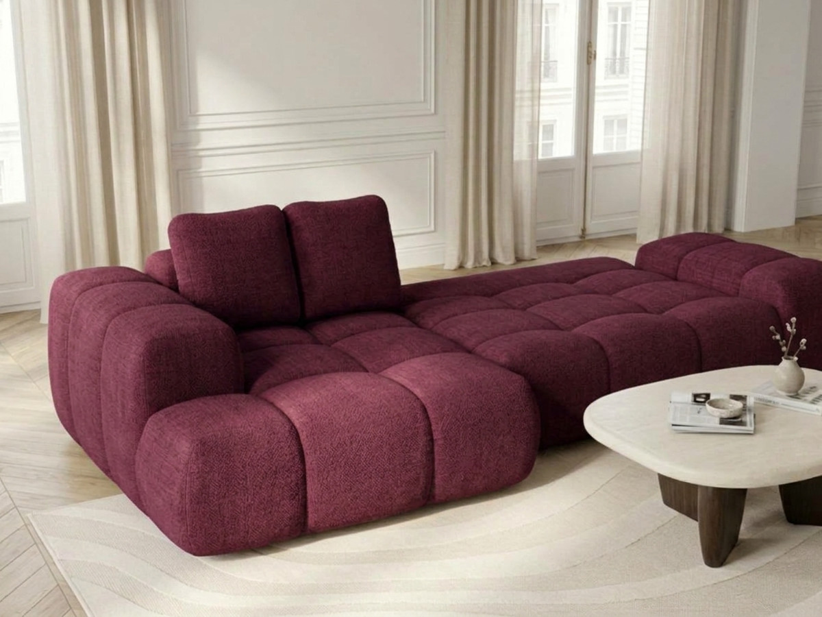 Canapé d'angle convertible SAMBA tissu texturé