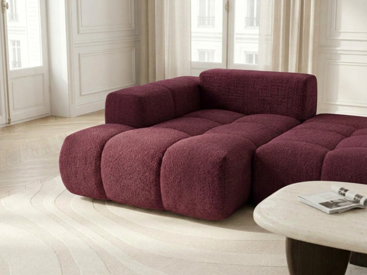 Canapé d'angle convertible SAMBA tissu texturé