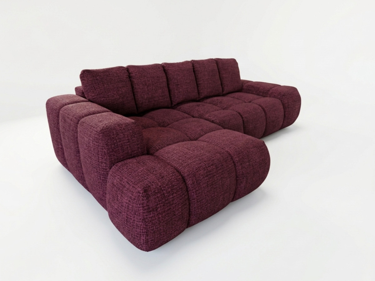 Canapé d'angle convertible SAMBA tissu texturé