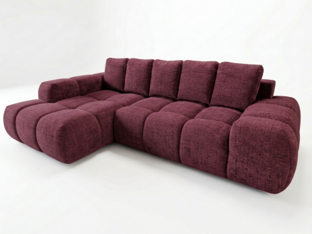 Canapé d'angle convertible SAMBA tissu texturé