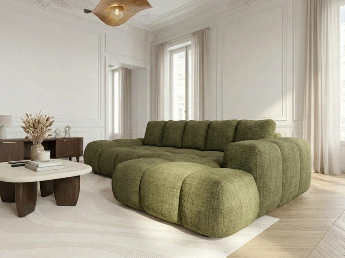 Canapé d'angle convertible SAMBA tissu texturé