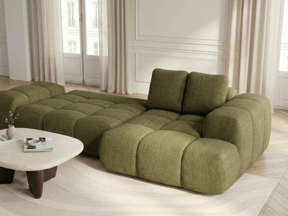 Canapé d'angle convertible SAMBA tissu texturé
