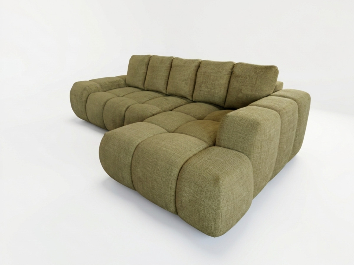 Canapé d'angle convertible SAMBA tissu texturé