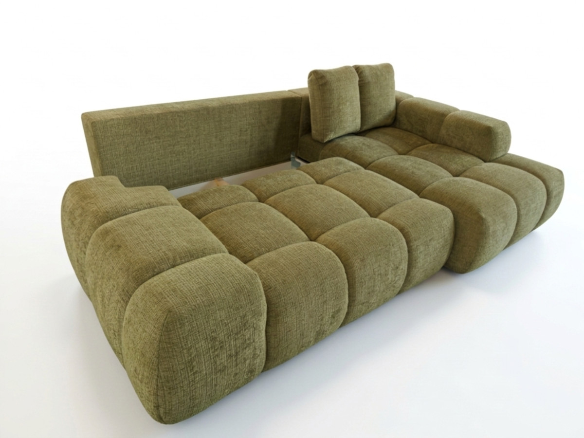 Canapé d'angle convertible SAMBA tissu texturé