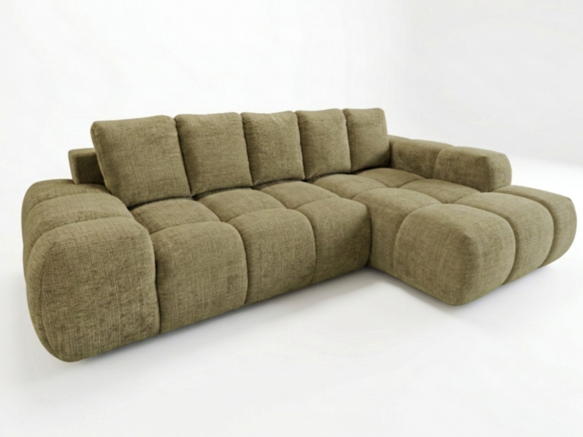 Canapé d'angle convertible SAMBA tissu texturé