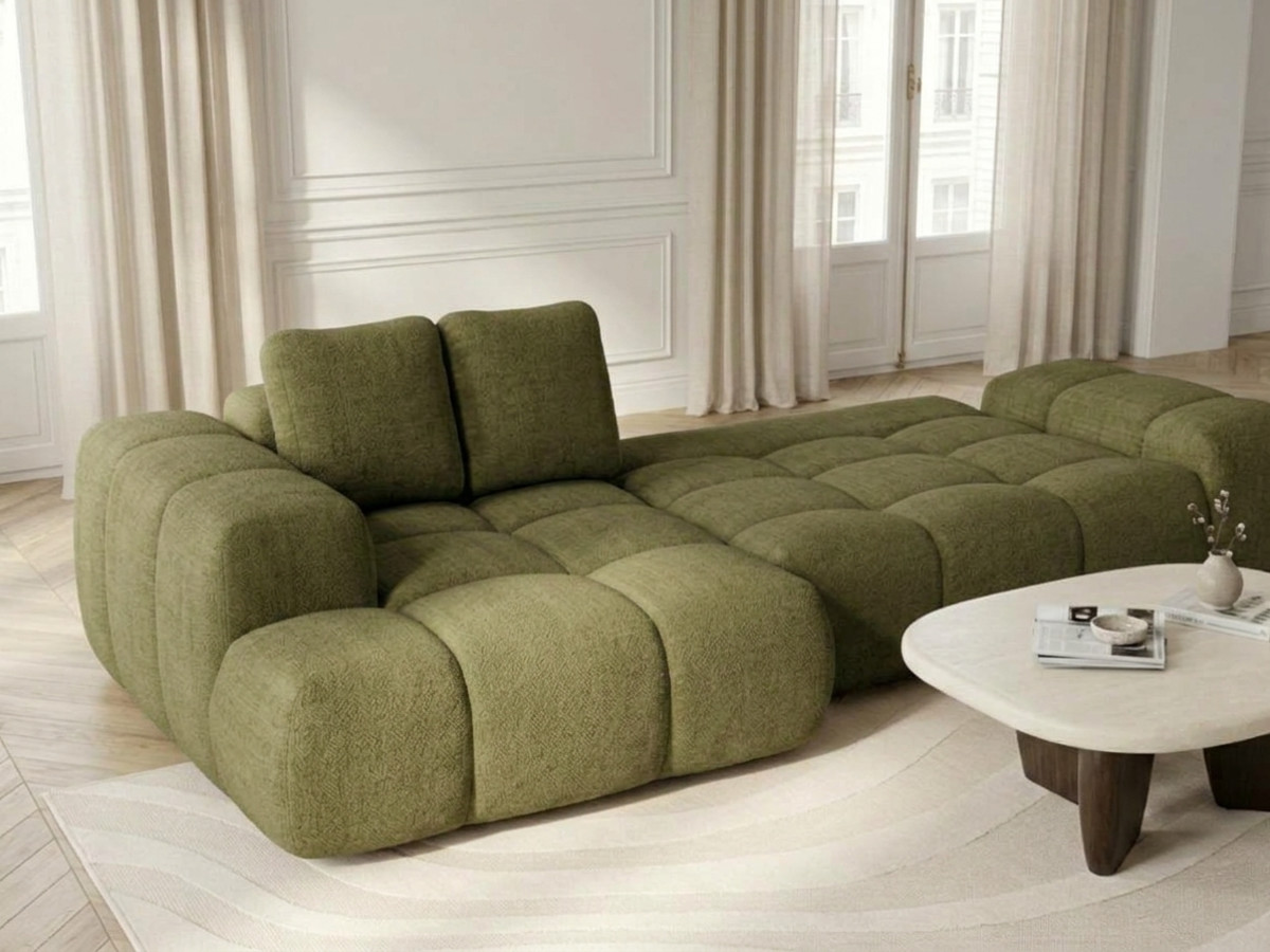 Canapé d'angle convertible SAMBA tissu texturé