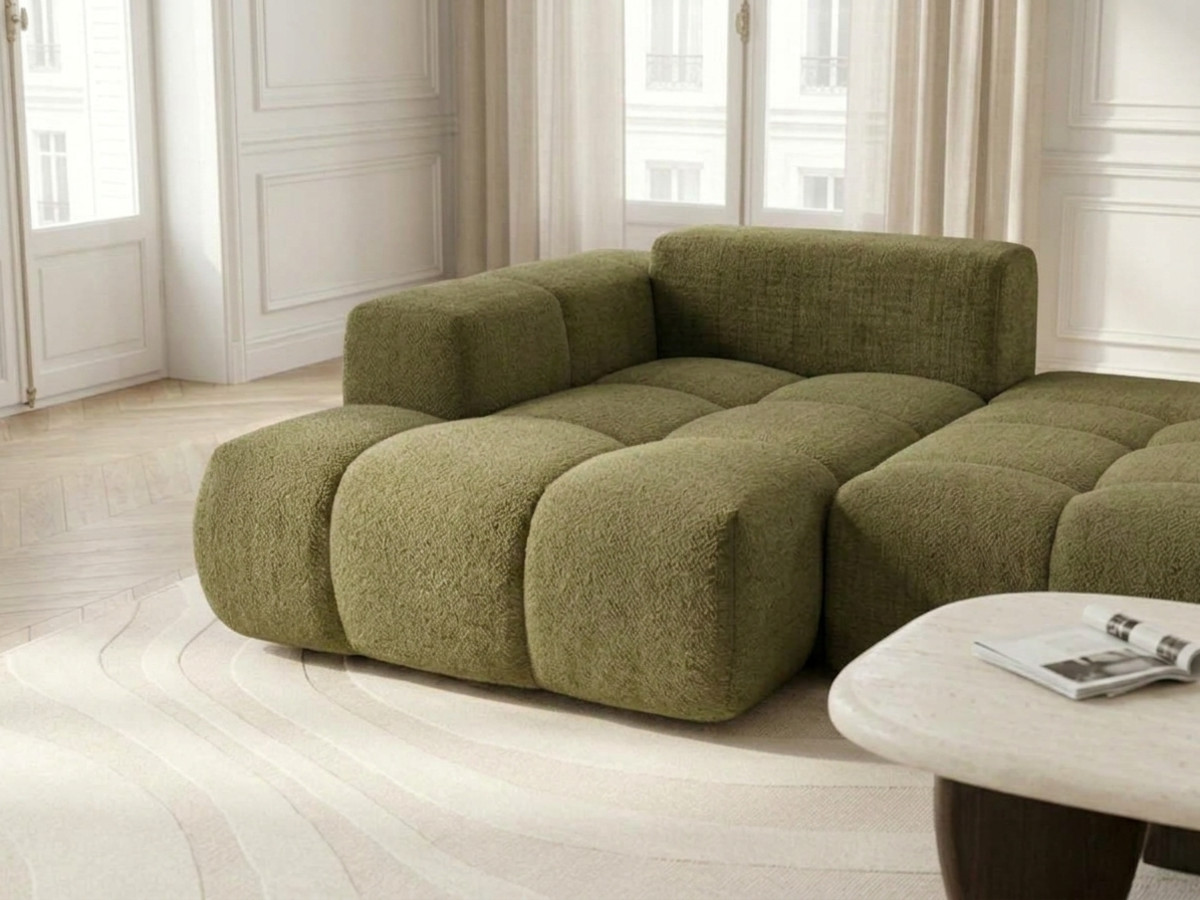 Canapé d'angle convertible SAMBA tissu texturé