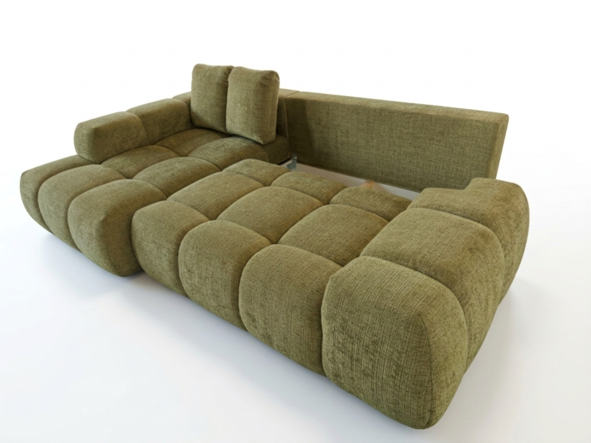Canapé d'angle convertible SAMBA tissu texturé