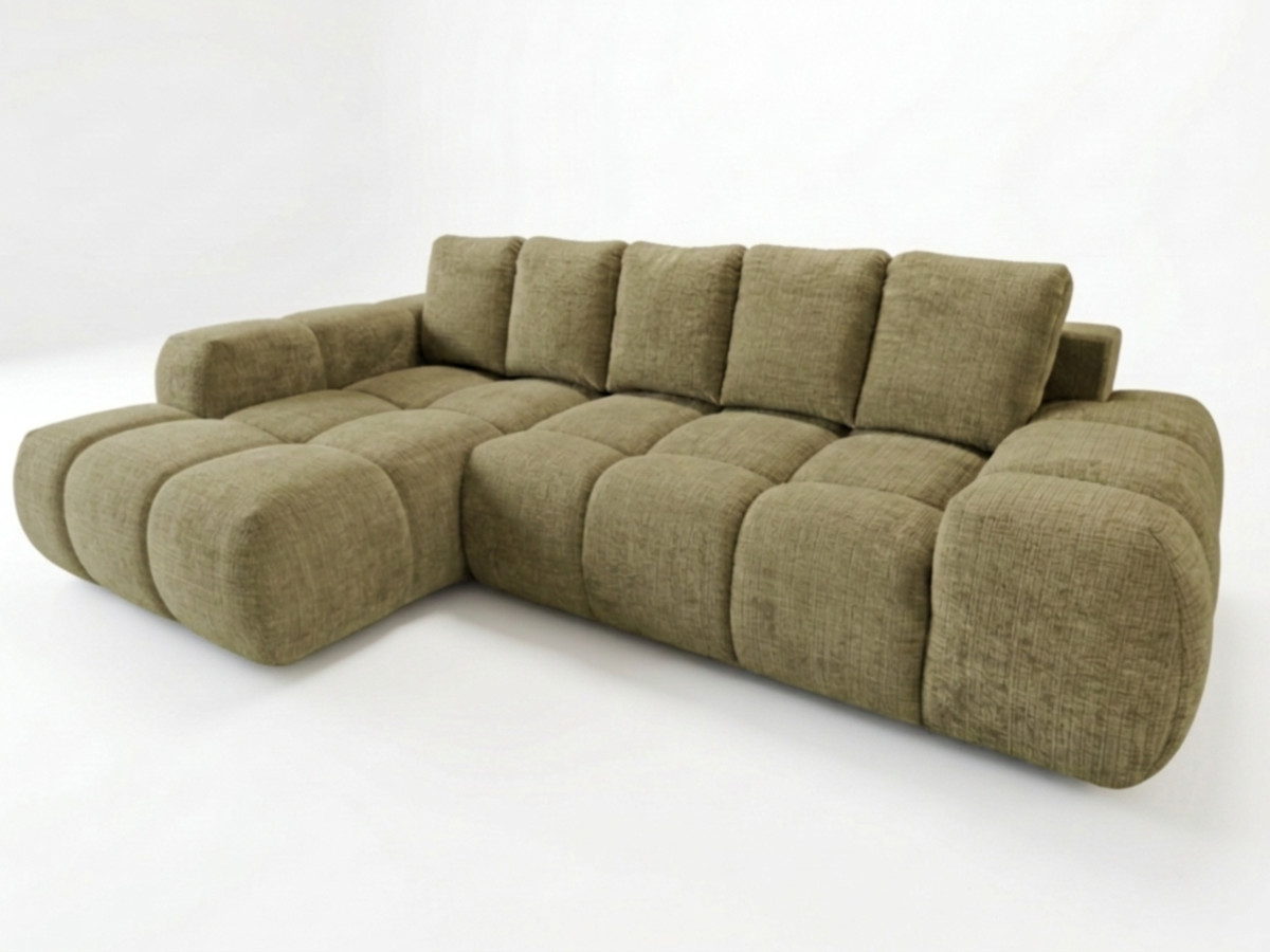 Canapé d'angle convertible SAMBA tissu texturé