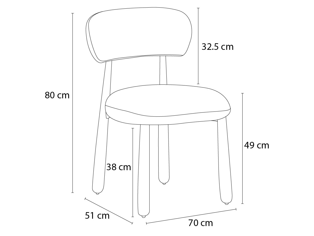 Set van 2 stoelen DAUPHINE structuurstof en poten met walnootlook