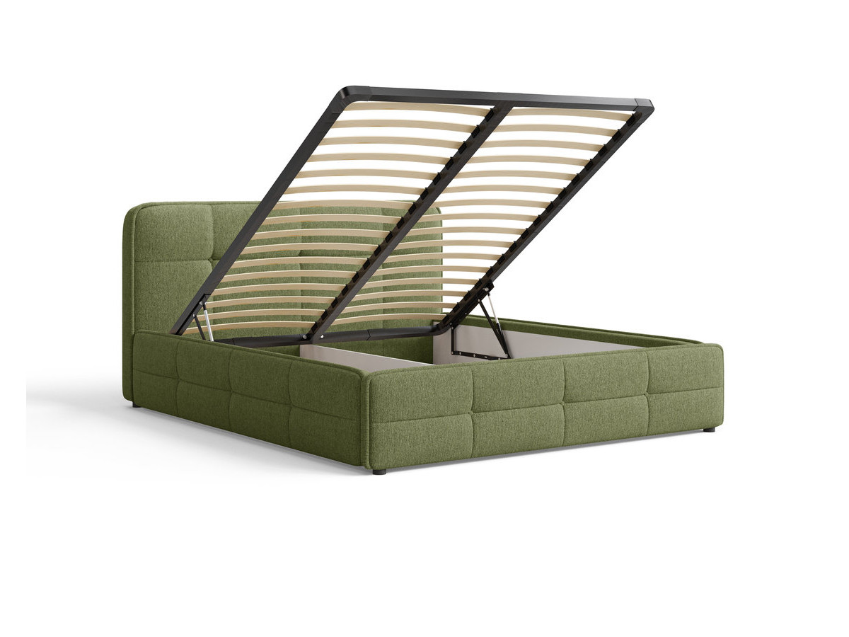 lit coffre bas perceval tissu chiné de couleur vert