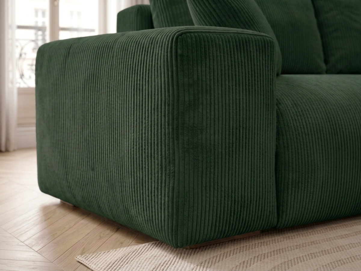 Canapé droit convertible ouverture express VOLTAIRE tissu velours côtelé