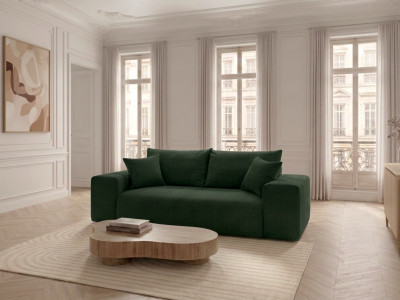 Canapé droit convertible ouverture express VOLTAIRE tissu velours côtelé