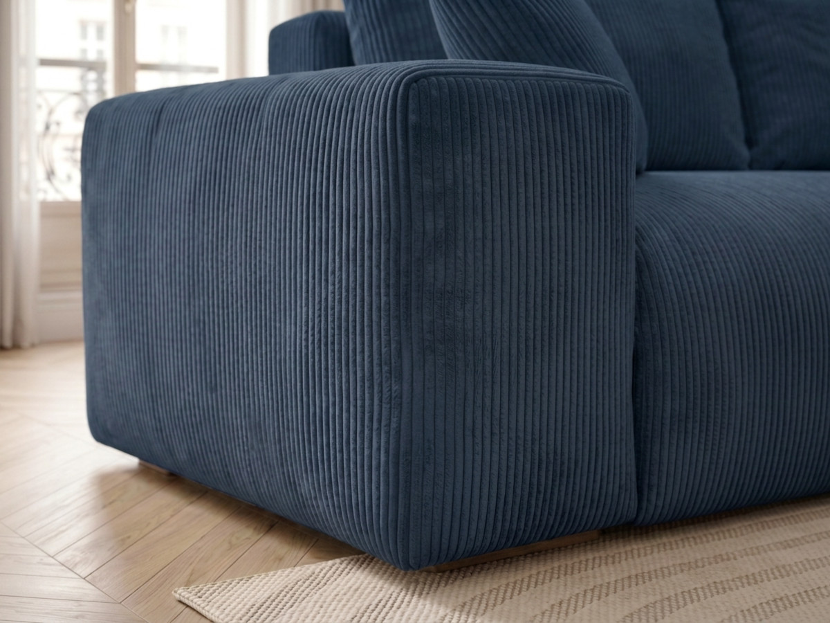 Canapé droit convertible ouverture express VOLTAIRE tissu velours côtelé
